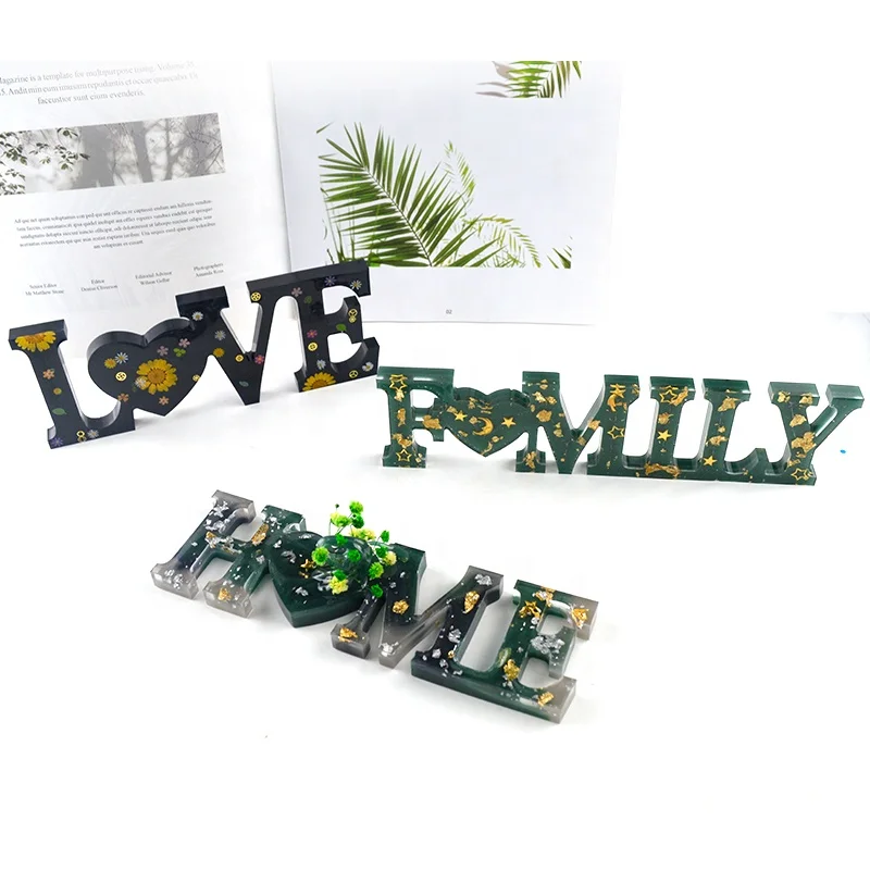 TC134 Live Love Home Famliy Resin Mold Letter With Gold Foil Sets For Table Decoration
TC134 Live Love Home Famliy Resin Mold Letter With Gold Foil Sets For Table Decoration