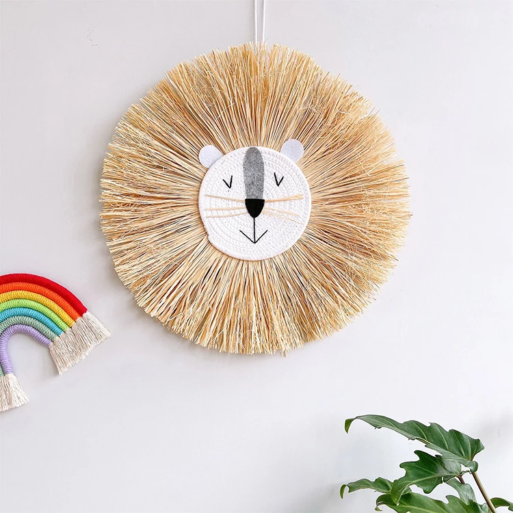 Nordic handmade lion animal kids living room decor home accessories wall hanging decoration, As picture
Nordic handmade lion animal kids living room decor home accessories wall hanging decoration, As picture