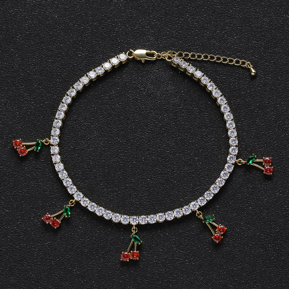 Liulengshi Cute Cubic Zirconia CZ Crystal Pave Adjustable Cherry Tennis Bracelets Anklet Ankle
Liulengshi Cute Cubic Zirconia CZ Crystal Pave Adjustable Cherry Tennis Bracelets Anklet Ankle