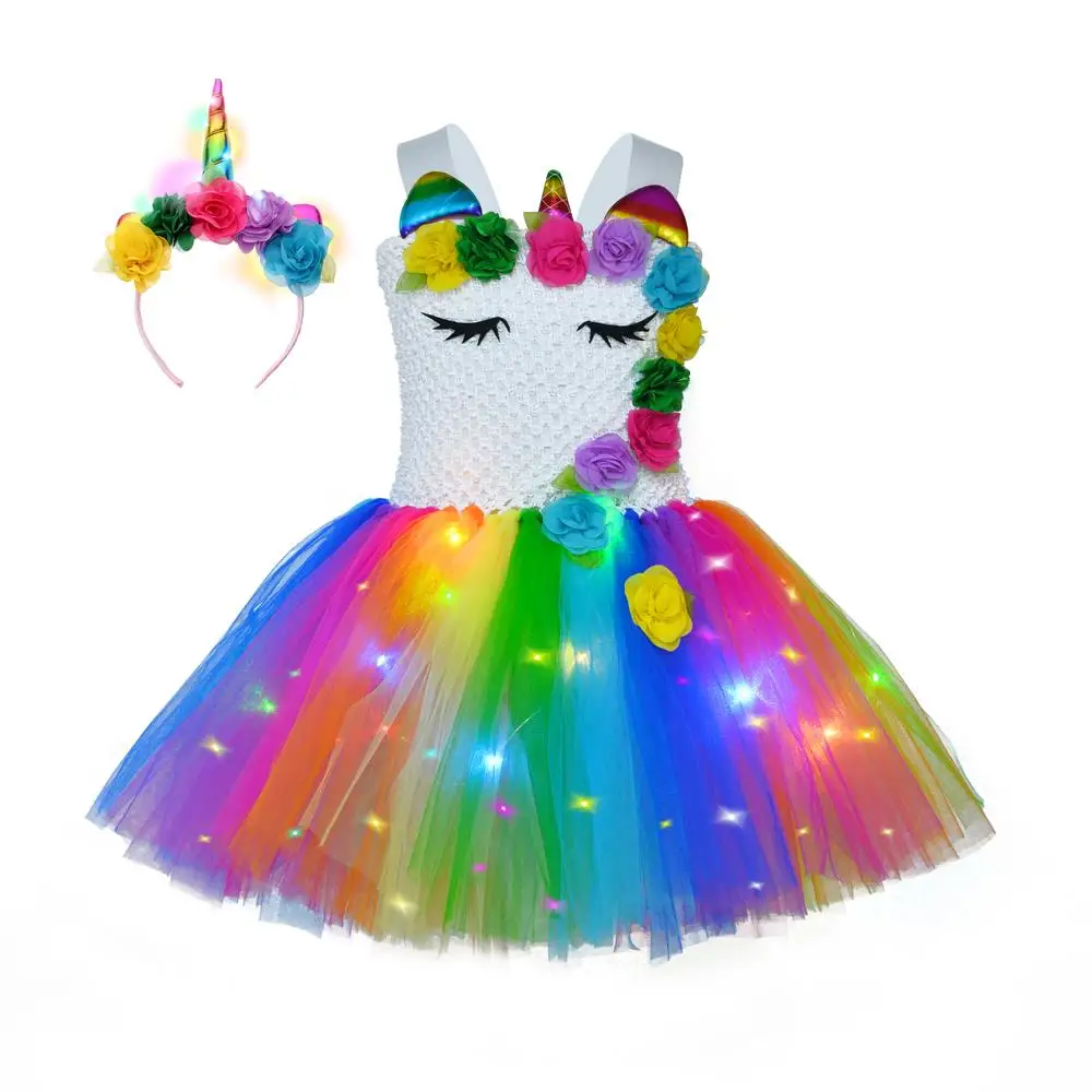 VicJasmine Hot Selling Custom Kids Cosplay Costume Light Princess Tulle Girl Unicorn LED Tutu Girl Dress With Headband
VicJasmine Hot Selling Custom Kids Cosplay Costume Light Princess Tulle Girl Unicorn LED Tutu Girl Dress With Headband