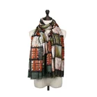 Women soft polyester long hijab shawl colourful checked scarf