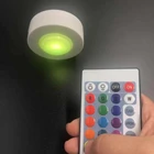 4.5V 16 colors RGB lamp battery powered tap wireless puck light led for cabinet,closet,drawing,wardrobe