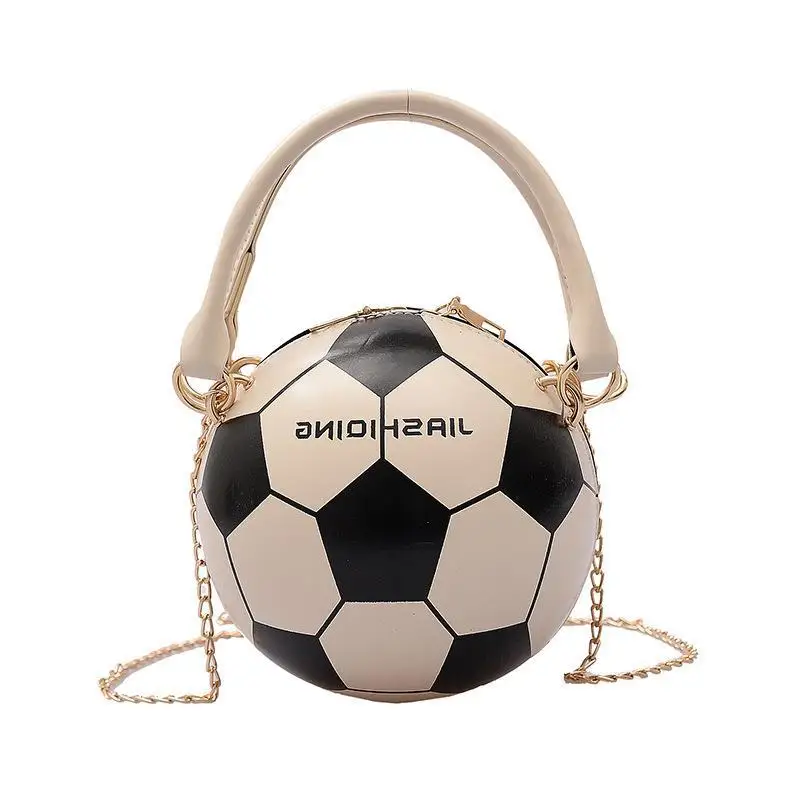 2021 new popular one-shoulder messenger bag chain PU women's handbag fashion football pattern small round bag, White, yellow, black, blue, pink or can be customized
2021 new popular one-shoulder messenger bag chain PU women's handbag fashion football pattern small round bag, White, yellow, black, blue, pink or can be customized