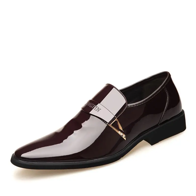 Wholesale Pointed Bright Leather Patent Business Height Increase Wedding Men's Leather Dress Shoes
Wholesale Pointed Bright Leather Patent Business Height Increase Wedding Men's Leather Dress Shoes