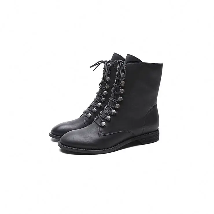 Hot New Products Lace Up Genuine Leather Big Size Ladies Boots 
Hot New Products Lace Up Genuine Leather Big Size Ladies Boots