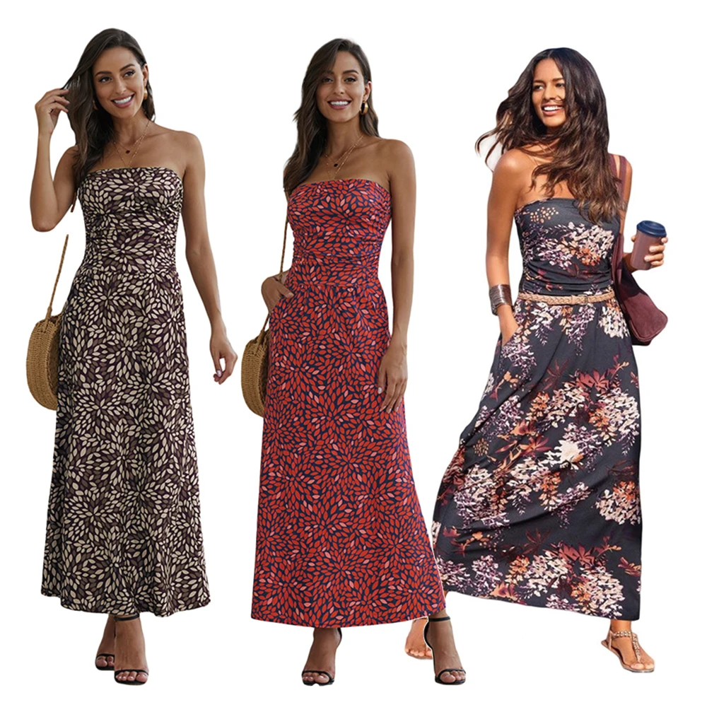 Summer 2021 Wholesale Fashion Women Bohemian Bandeau Boho Floral Print Tube Long Maxi Casual Dress
Summer 2021 Wholesale Fashion Women Bohemian Bandeau Boho Floral Print Tube Long Maxi Casual Dress