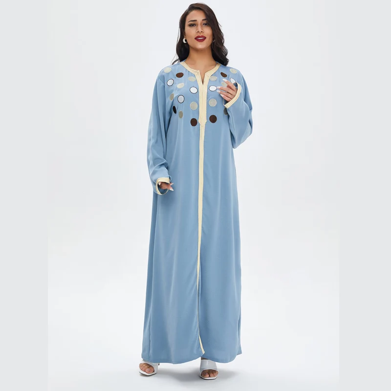 Muslim long sleeve maxi daily dresses Proper Price Woman Maxi Muslim dress Middle Eastern robe Daily life dress, Khaki/light blue
Muslim long sleeve maxi daily dresses Proper Price Woman Maxi Muslim dress Middle Eastern robe Daily life dress, Khaki/light blue
