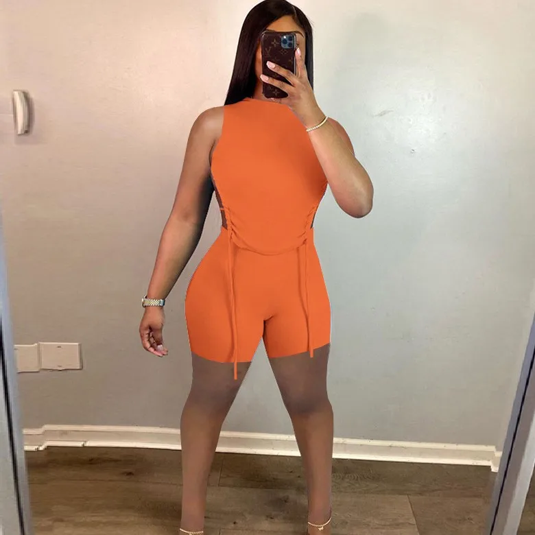 X02955S Women Set Solid Crop Tank Tops Sheath Elastic Mid Waist Pencil Shorts Pockets 2 Piece Set Tracksuit Outfit, Yellow/orange/black
X02955S Women Set Solid Crop Tank Tops Sheath Elastic Mid Waist Pencil Shorts Pockets 2 Piece Set Tracksuit Outfit, Yellow/orange/black