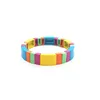 Korean Design Trendy Hand Made Colorful Brite Jewelry Rectangle Square Bracelet Women For Wholesale