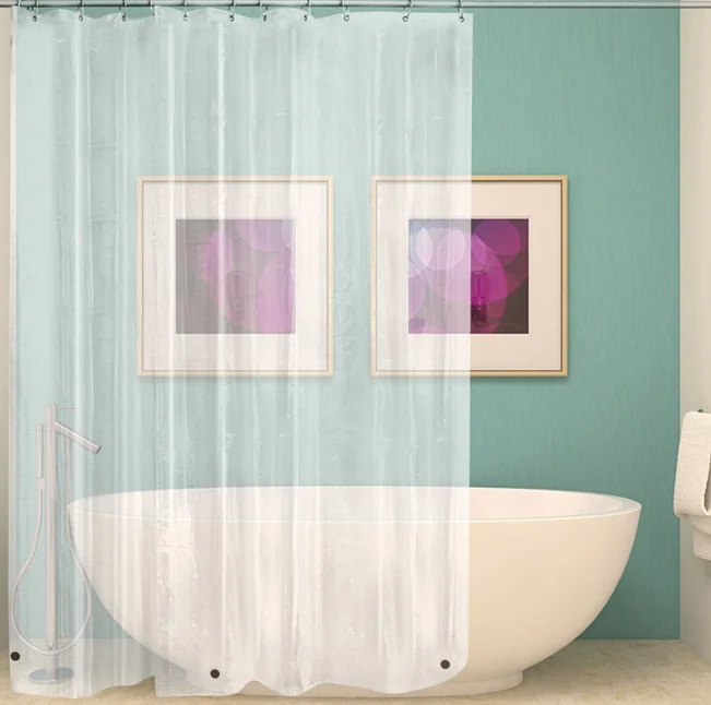 Bathroom Waterproof transparent PEVA Transparent Shower Curtain