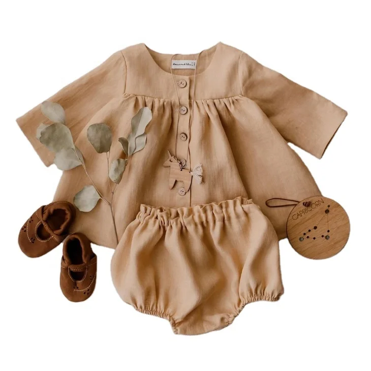 Two-Piece Set Girl Baby Clothes Long-Sleeved Linen Cardigan Triangle Shorts Linen Baby Romper Outfit Sets, Picture
Two-Piece Set Girl Baby Clothes Long-Sleeved Linen Cardigan Triangle Shorts Linen Baby Romper Outfit Sets, Picture