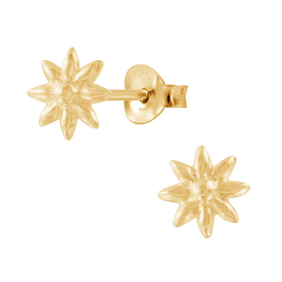 classic earrings 925 sterling silver fine jewelry 18k gold plated simple flower stud earrings for women
classic earrings 925 sterling silver fine jewelry 18k gold plated simple flower stud earrings for women
