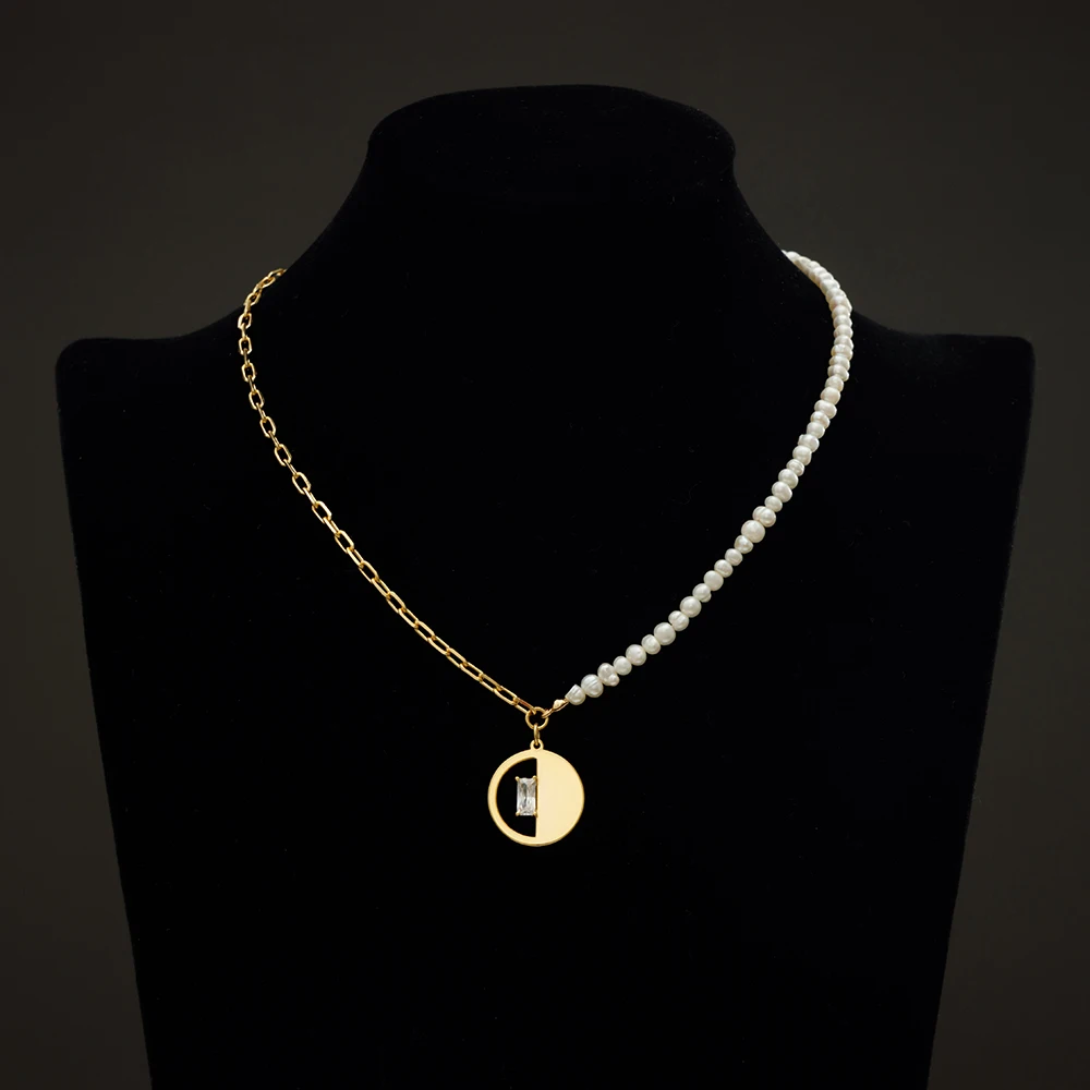Round Pendant Necklace Square Crystal CZ Birthstone Jewelry Gifts for Women link chain mixed baroque pearl pendant necklace, Gold
Round Pendant Necklace Square Crystal CZ Birthstone Jewelry Gifts for Women link chain mixed baroque pearl pendant necklace, Gold
