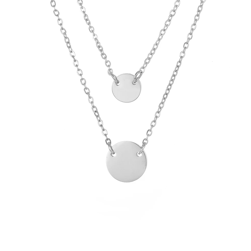 JUJIE Double Necklace Basic Chain Stainless Steel Fashion Women's Coin Pendant Short Necklace Custom Fine Jewelry
JUJIE Double Necklace Basic Chain Stainless Steel Fashion Women's Coin Pendant Short Necklace Custom Fine Jewelry