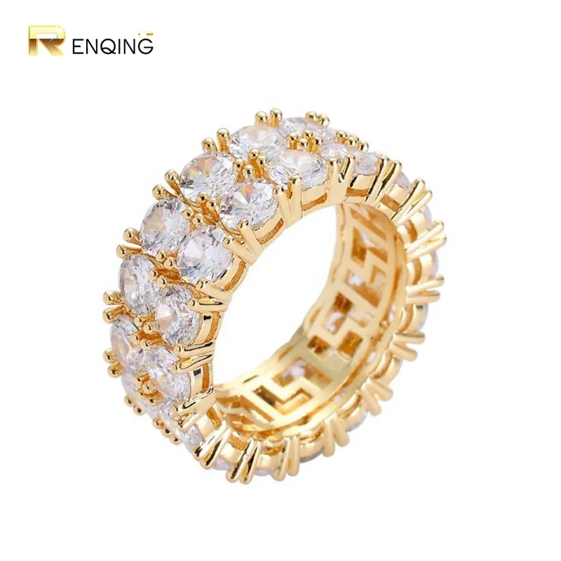 New Arrival Hip Hop Iced Out 2 Row Brass CZ Ring Tennis Finger Ring Women Men Simple Ring Design Bling Jewelry
New Arrival Hip Hop Iced Out 2 Row Brass CZ Ring Tennis Finger Ring Women Men Simple Ring Design Bling Jewelry