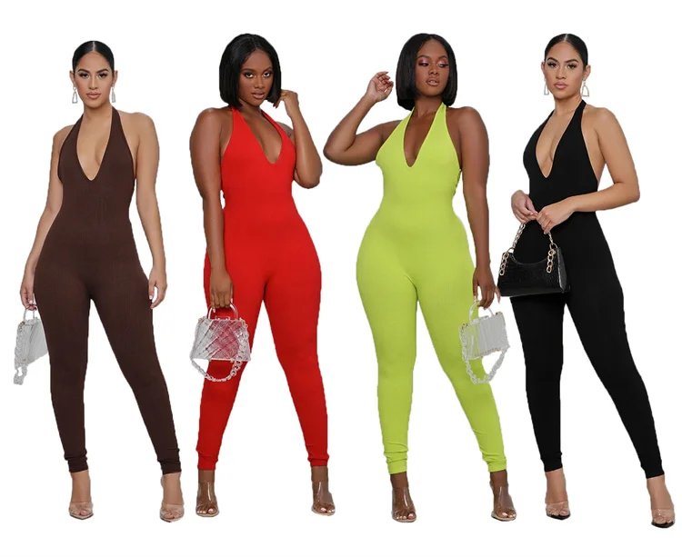 Sexy Design backless sleeveless halter neck V-neck hip lifting sports one piece jumpsuit
Sexy Design backless sleeveless halter neck V-neck hip lifting sports one piece jumpsuit