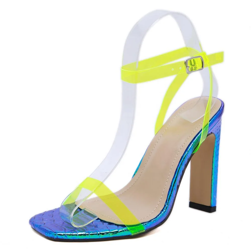 Square Heels Women Summer Pumps Ladies Flouresecent Dress Sandals Shoes Fashion PVC Single Band High Heels Shoes, Green
Square Heels Women Summer Pumps Ladies Flouresecent Dress Sandals Shoes Fashion PVC Single Band High Heels Shoes, Green