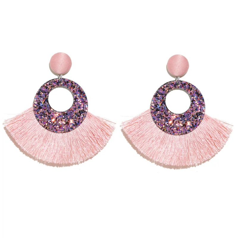 Latest Cheap Fashion Bohemian Boho Earrings Creative Multicolor Women's Handmade Crystal Beaded Tassel thread hoop Earrings pink
Latest Cheap Fashion Bohemian Boho Earrings Creative Multicolor Women's Handmade Crystal Beaded Tassel thread hoop Earrings pink
