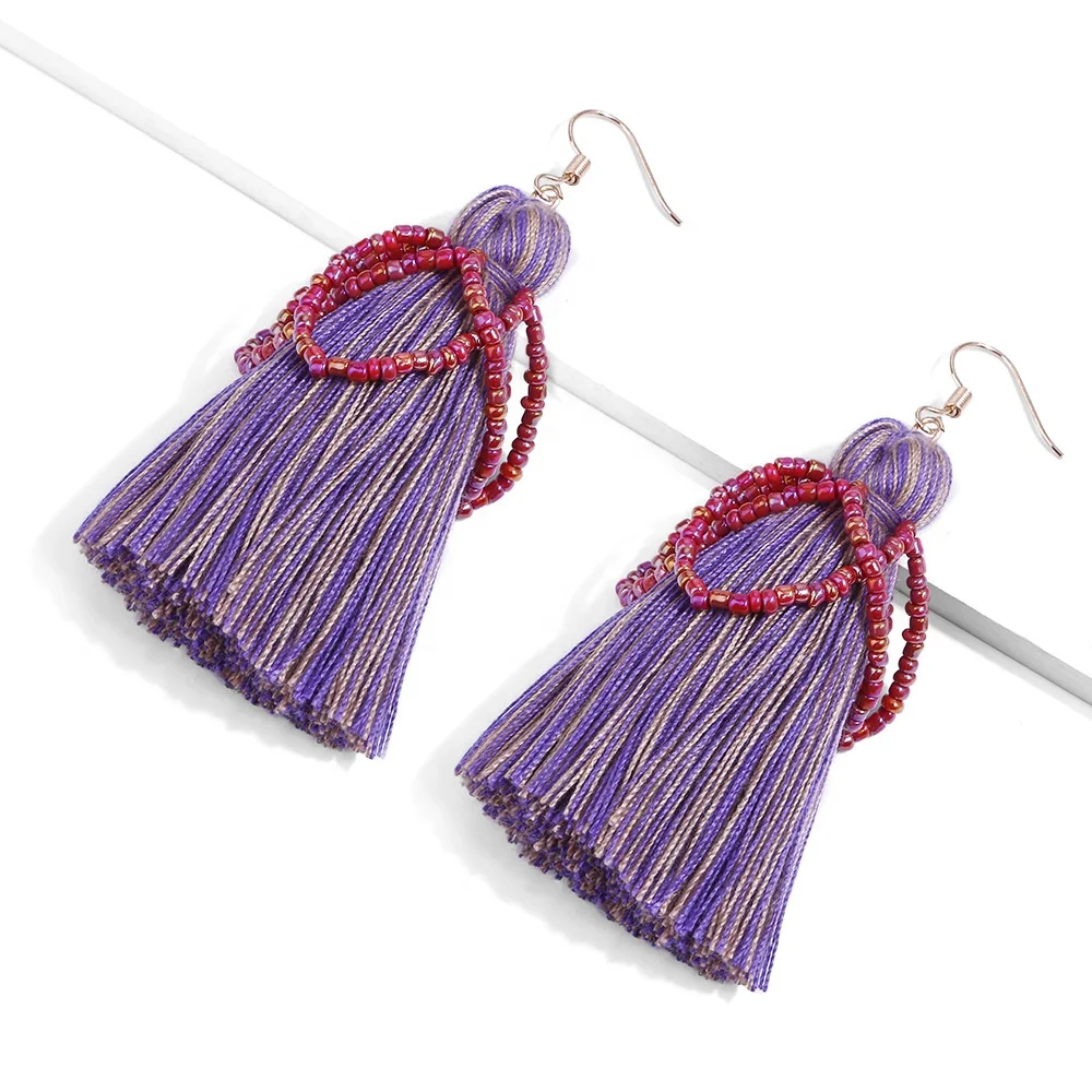 Handmade cotton tassel earrings European and American earrings Bohemian high - quality rice pearl earrings national style orname, Picture
Handmade cotton tassel earrings European and American earrings Bohemian high - quality rice pearl earrings national style orname, Picture