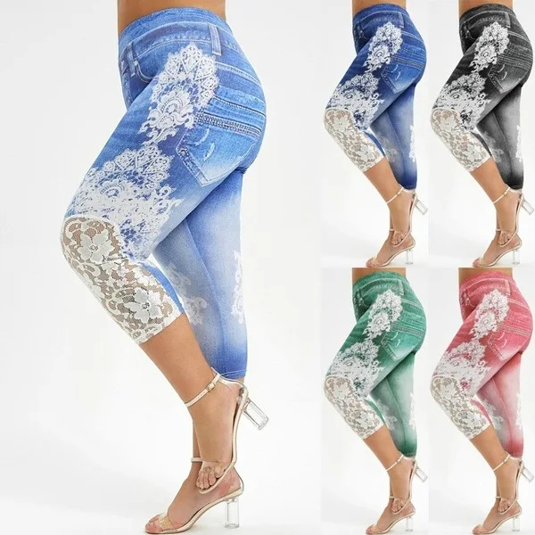 Plus Size 3D Jeans Print Leggings High Waist Floral Print Jeggings Fashion Print Leggings
Plus Size 3D Jeans Print Leggings High Waist Floral Print Jeggings Fashion Print Leggings