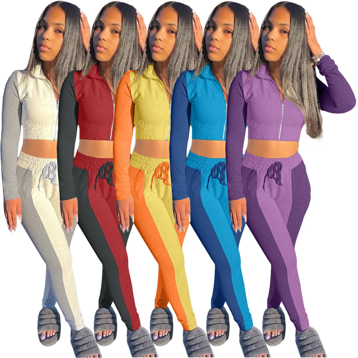 wholesale 2021 solid splicing ladies tracksuit sweatsuit outfit streetwear clothing jog suit set for women
wholesale 2021 solid splicing ladies tracksuit sweatsuit outfit streetwear clothing jog suit set for women