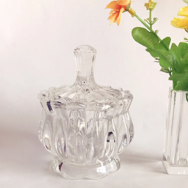 European Luxcury Transparent Favors Design Crystal Glass Sugar Bowl And Candy Jar With Lid
European Luxcury Transparent Favors Design Crystal Glass Sugar Bowl And Candy Jar With Lid