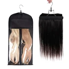 Hair Custom Wig Hanger Hair Packaging Bags Non Woven Satin Wig Storage Bag With Hanger