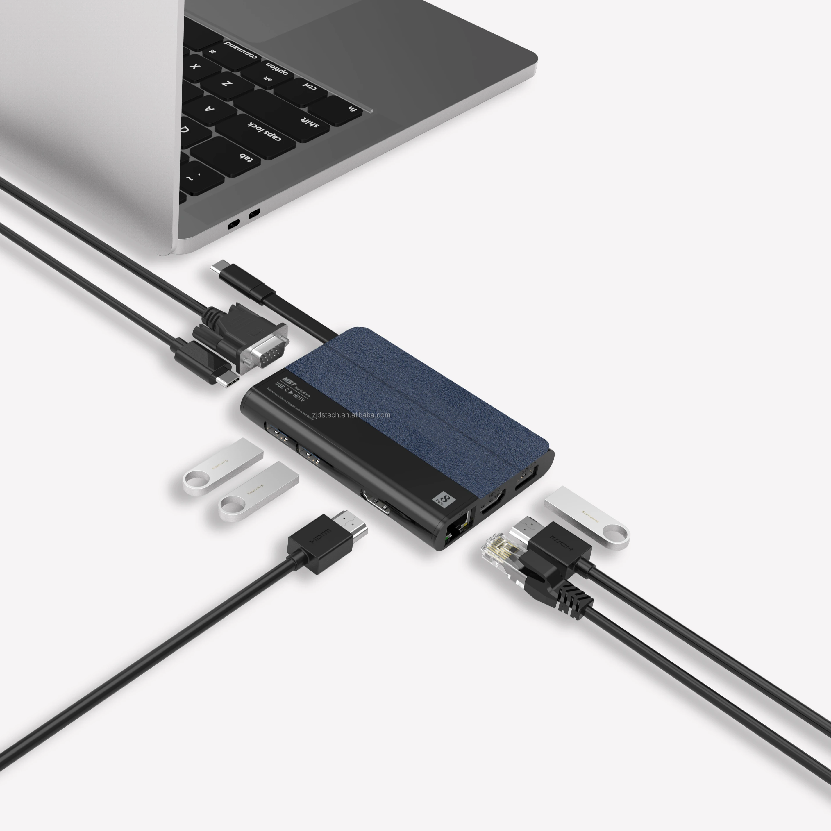 USB C Hub 8 in 1 with 4K HD MI+ Ethernet+USB 3.0+USB-C+SD/TF Card port multifunction type-c hub Adapter, Blue
USB C Hub 8 in 1 with 4K HD MI+ Ethernet+USB 3.0+USB-C+SD/TF Card port multifunction type-c hub Adapter, Blue
