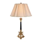 European Vintage Solid Lost Wax Brass Bedside Black Marble Decorative Antique Table Lamps