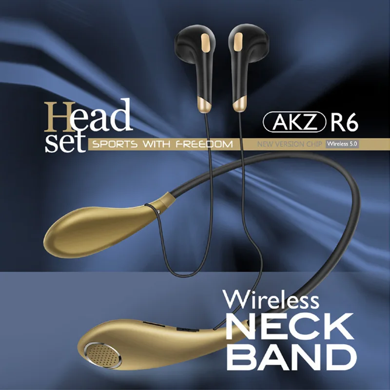 AKZ-R6 fone de ouvido magnet neckband earphone sports wireless headset card hanging neck sports earbuds
AKZ-R6 fone de ouvido magnet neckband earphone sports wireless headset card hanging neck sports earbuds