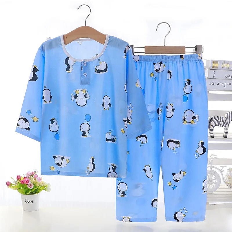 Three Quarter Summer Worsted Casual Children's quarter sleeve suit