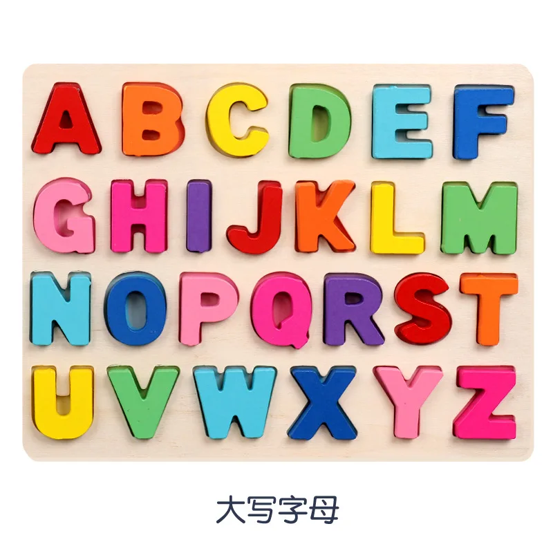 字母拼图集木材 abc 字母和数字拼图为幼儿 1 2 3 岁的孩子礼物教育