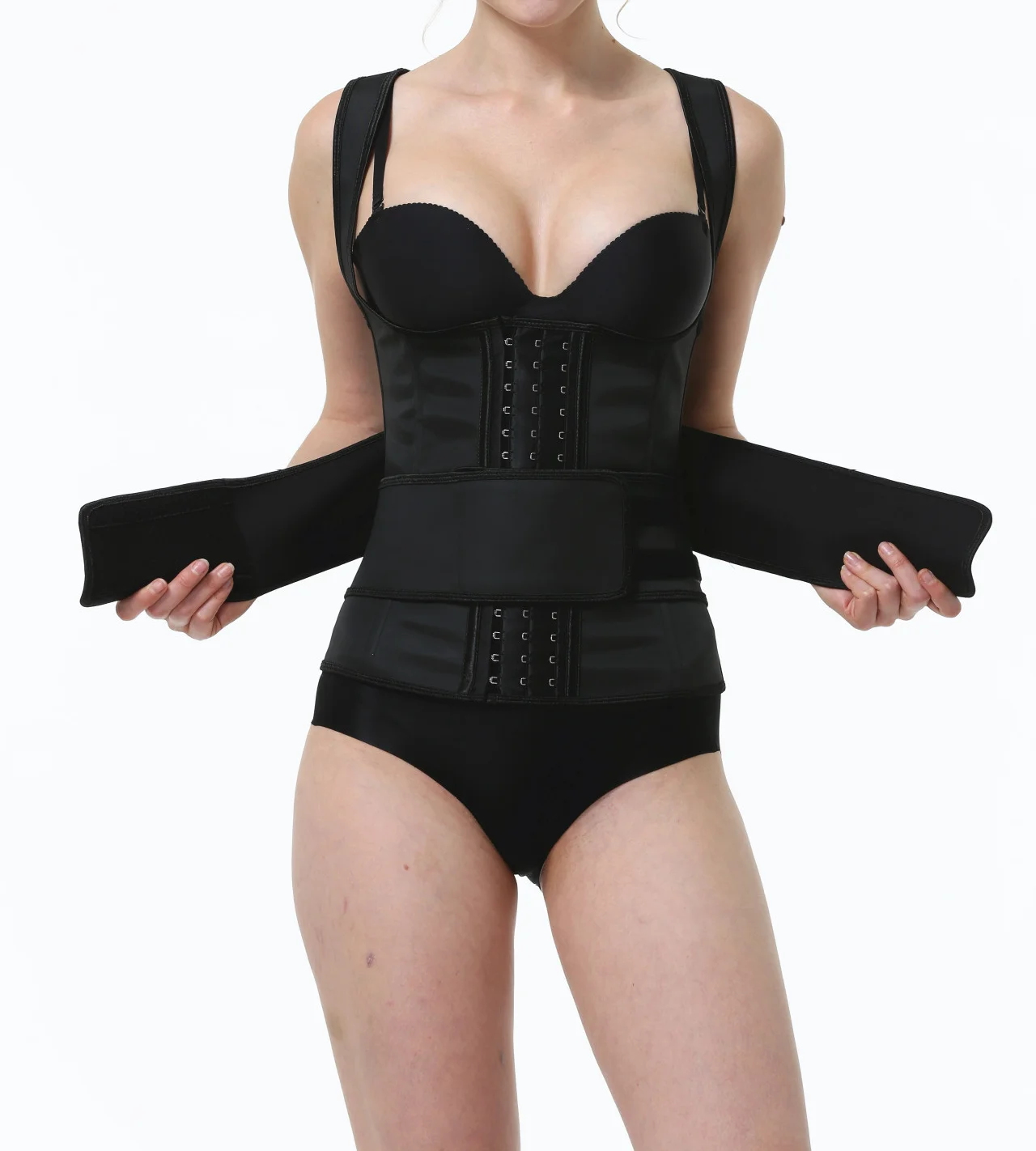 Hot Selling Latex Weight Loss Sweat Bands Double Waist Trimmer trainer Belt, Black
Hot Selling Latex Weight Loss Sweat Bands Double Waist Trimmer trainer Belt, Black