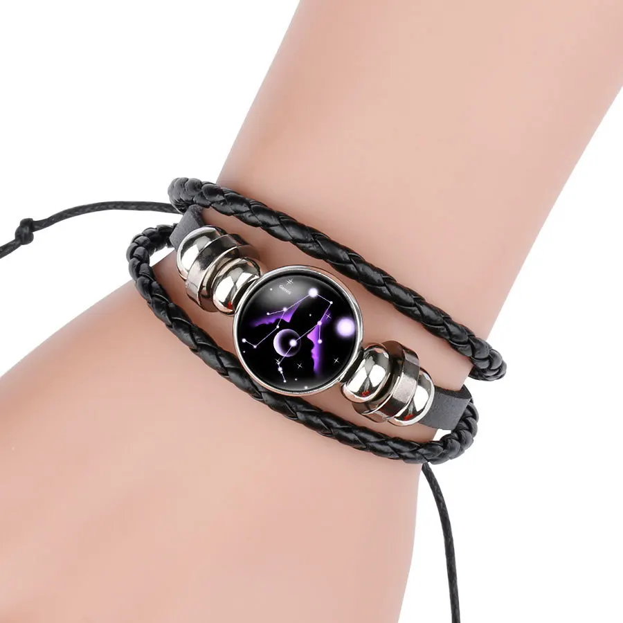 black braid Genuine leather cowhide handmade weave12 Horoscope Bracelet Luminous adjustable leather constellations brac
black braid Genuine leather cowhide handmade weave12 Horoscope Bracelet Luminous adjustable leather constellations brac