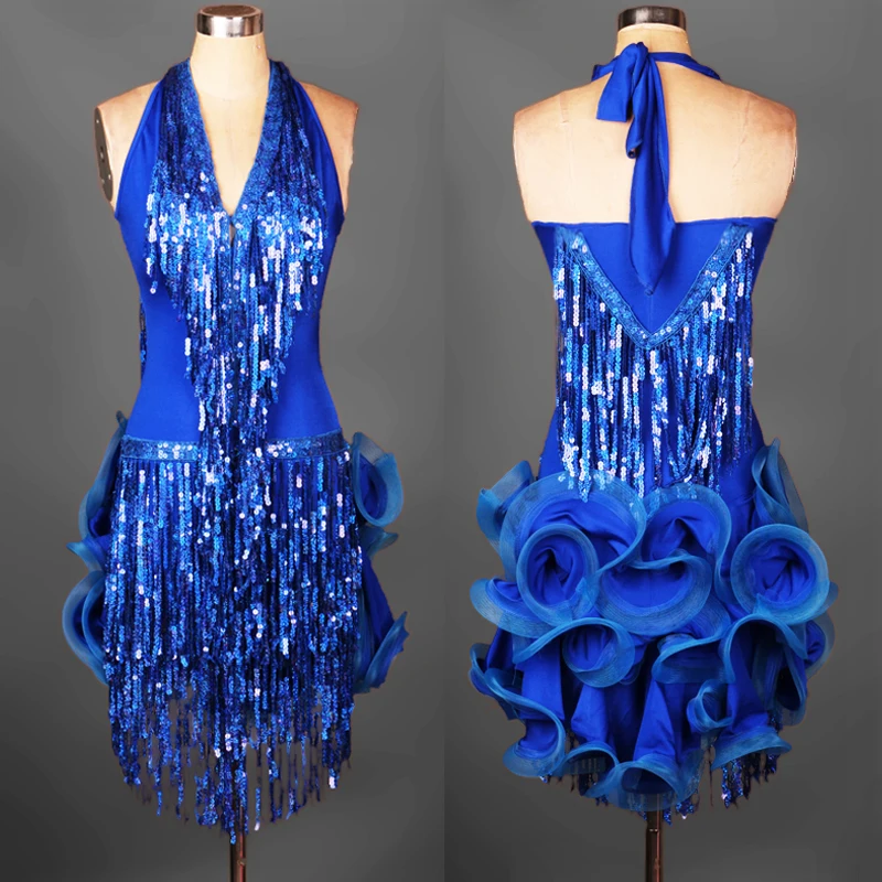 Latin Dance Dress Green Professional Costume for Women Fringe Samba Costume Colorful Womens Ballroom Competition Dresses Tassels