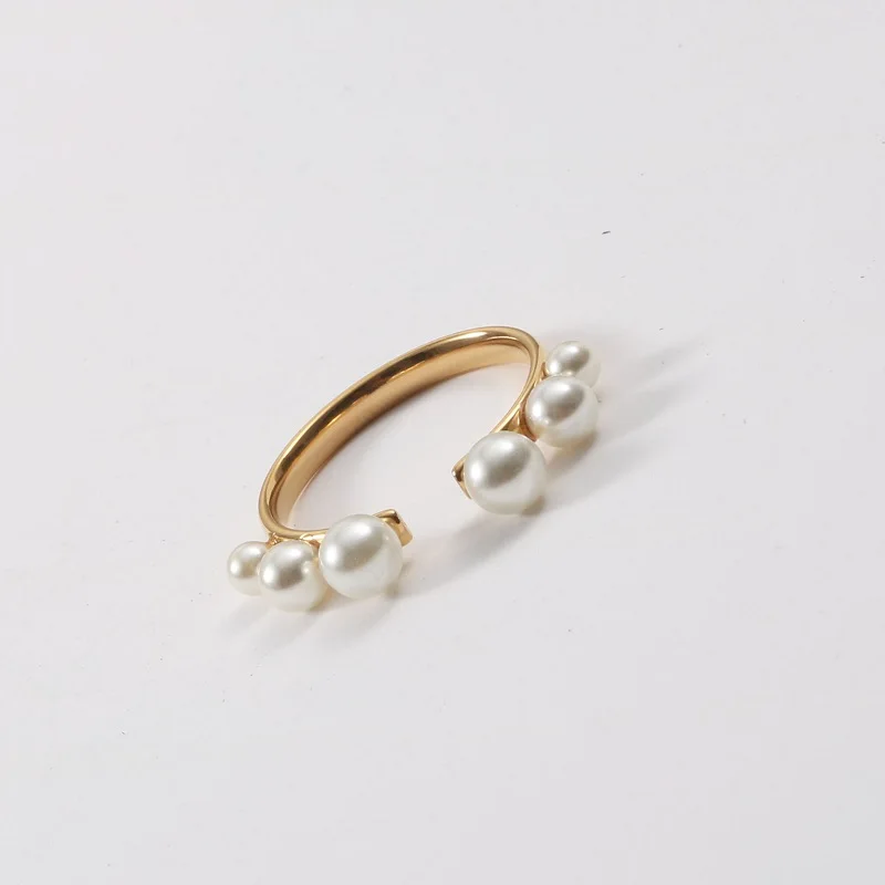High End 18K Gold Plated Gradient Fresh Water Pearl Open Rings Stainless Steel Jewelry Trendy Finger Ring
High End 18K Gold Plated Gradient Fresh Water Pearl Open Rings Stainless Steel Jewelry Trendy Finger Ring