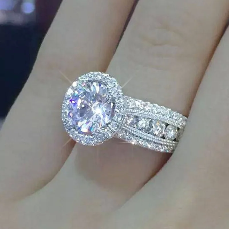 Exquisite Silver Color Round Zircon Rings For Women Fashion Design Bride Wedding Engagement Ring Jewelry, Picture shows
Exquisite Silver Color Round Zircon Rings For Women Fashion Design Bride Wedding Engagement Ring Jewelry, Picture shows