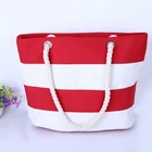 Custom 2020 Factory Supply Stitching Color Beach Leisure Travel Shopping Canvas Bag Handbag For Woman