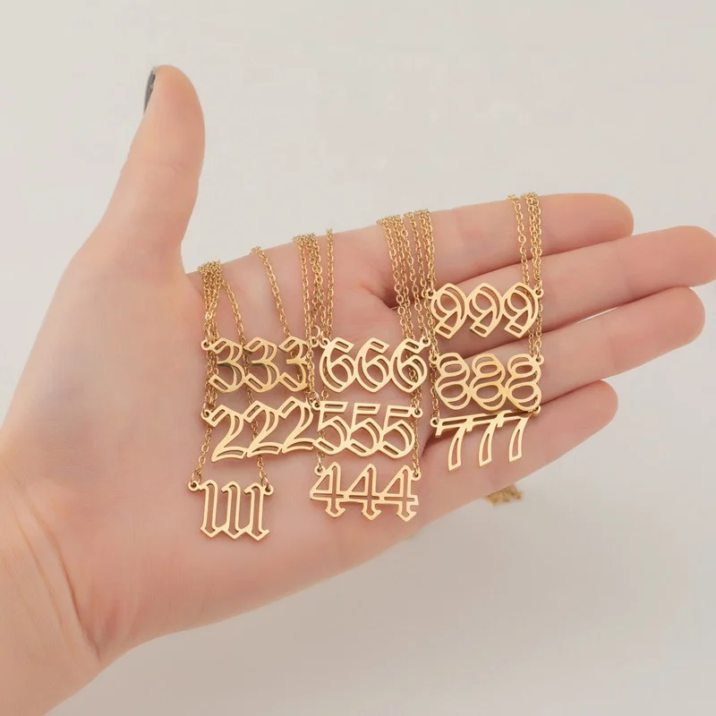 High Quality Silver Gold Plated Hollow Angel Number 111-999 Necklace Fashion Stainless Steel Collares Joyas Gifts Jewelry
High Quality Silver Gold Plated Hollow Angel Number 111-999 Necklace Fashion Stainless Steel Collares Joyas Gifts Jewelry