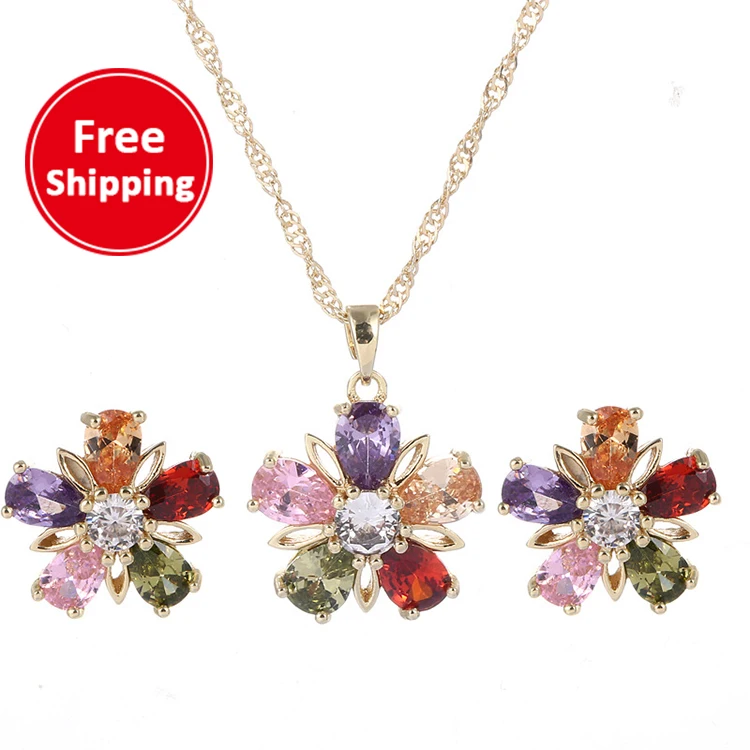 Colorful flower earring necklace set female personality sweet fashion hypoallergenic necklace pendant earring gift
Colorful flower earring necklace set female personality sweet fashion hypoallergenic necklace pendant earring gift