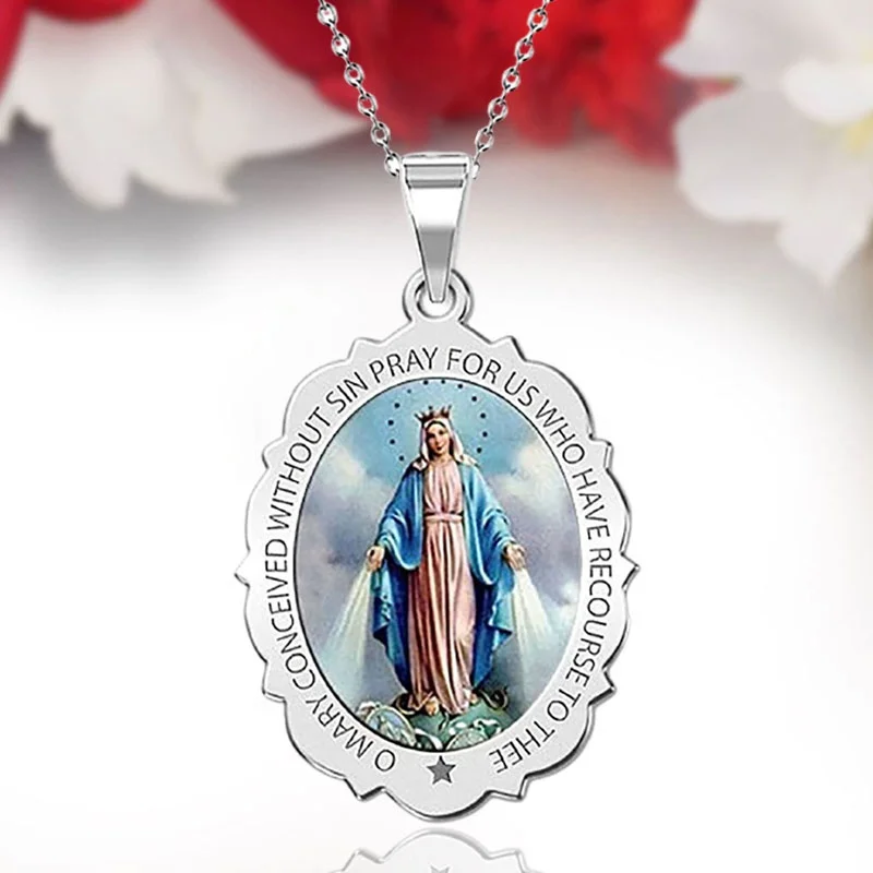 Virgin Mary Devoted Faith Jewelry Elegant Christian Lady Jewelry Exquisite Romantic Oval Lady Necklace
Virgin Mary Devoted Faith Jewelry Elegant Christian Lady Jewelry Exquisite Romantic Oval Lady Necklace