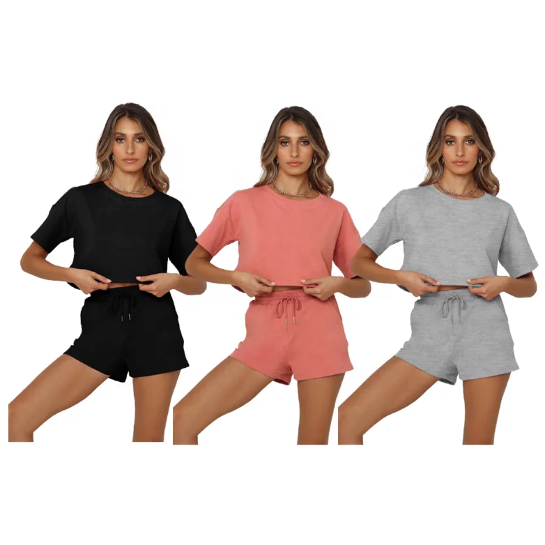 Wholesale Women Custom Cotton Loose Sports Casual Plain Crop T Shirt And Shorts Set, Picture
Wholesale Women Custom Cotton Loose Sports Casual Plain Crop T Shirt And Shorts Set, Picture