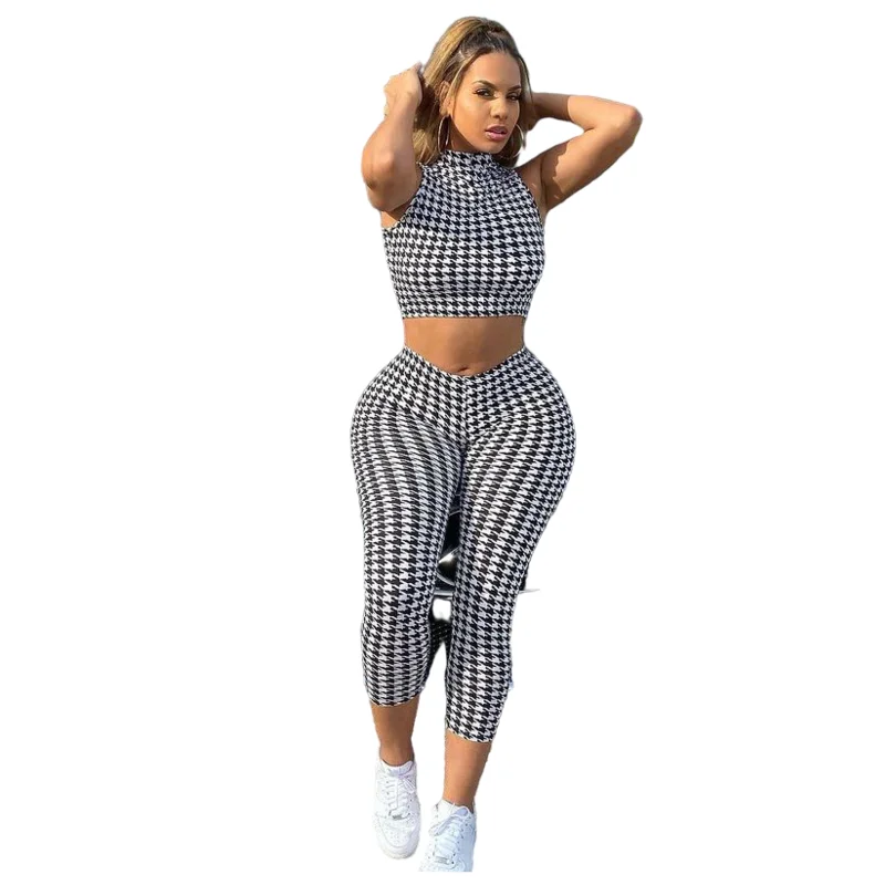 Women's 2021 New Spring Fashion Street Style Plaid Sleeveless Vest Slim Pants Set 
Women's 2021 New Spring Fashion Street Style Plaid Sleeveless Vest Slim Pants Set