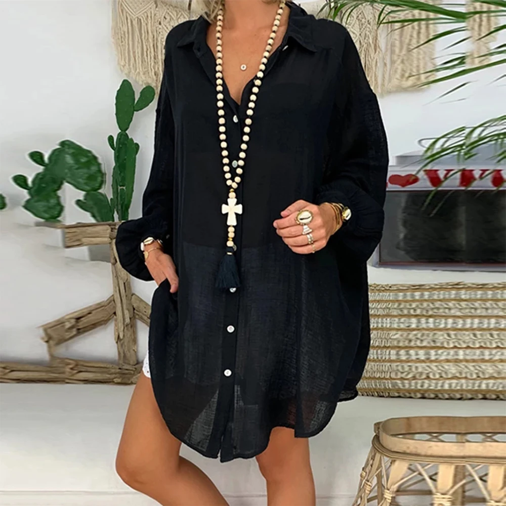 Cotton Linen White Blouses Casual Loose Plus Size 5XL Tunic Turn Down Collar Long Sleeve Button Female Beach Shirts Blouses
Cotton Linen White Blouses Casual Loose Plus Size 5XL Tunic Turn Down Collar Long Sleeve Button Female Beach Shirts Blouses