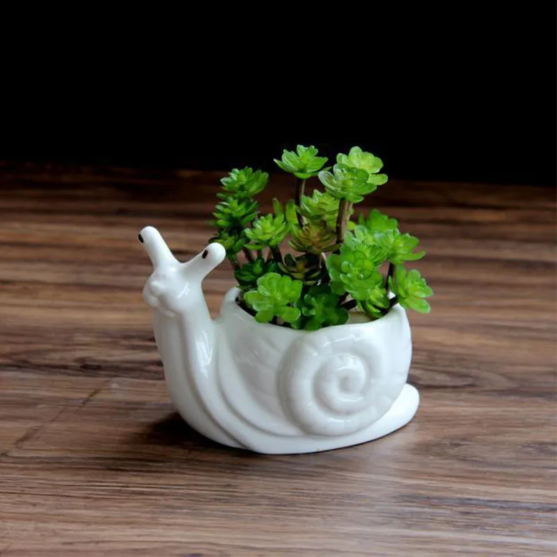 Wholesale Cartoon Snail Ceramic Planter for Succulents Desktop Succulents pot Decorative Mini Flower Pot Home Garden Decor, Customized color
Wholesale Cartoon Snail Ceramic Planter for Succulents Desktop Succulents pot Decorative Mini Flower Pot Home Garden Decor, Customized color