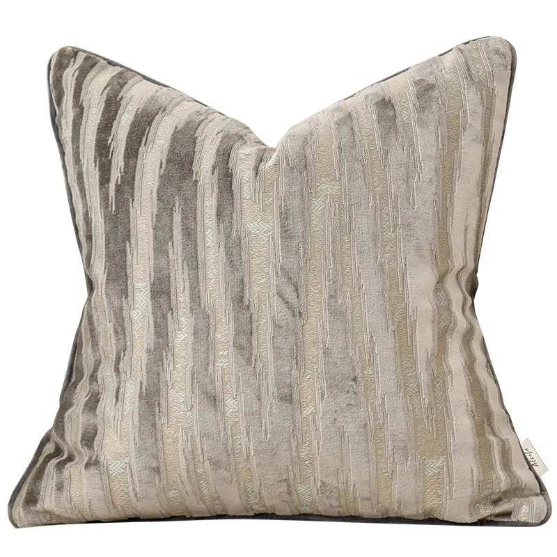 Nordic Grey Geometric Striped Leave Embossed Velvet Custom Cushion Cover Home Decor Pillows with Piping 
Nordic Grey Geometric Striped Leave Embossed Velvet Custom Cushion Cover Home Decor Pillows with Piping