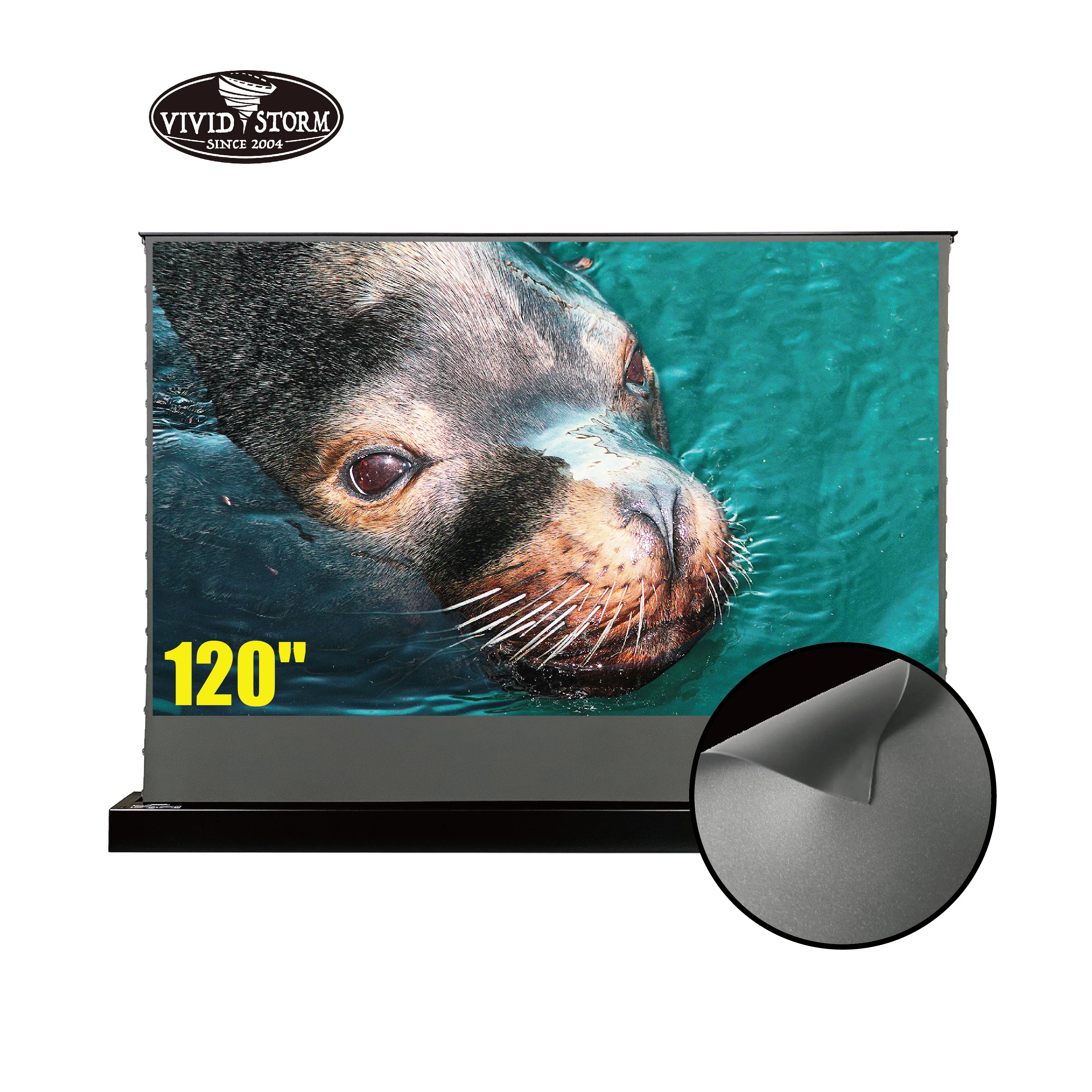 

VIVIDSTORM 120 inch S Electric tab-tensioned rollable screen Obsidian Long Throw 4k Ambient Light Rejecting for Normal projector