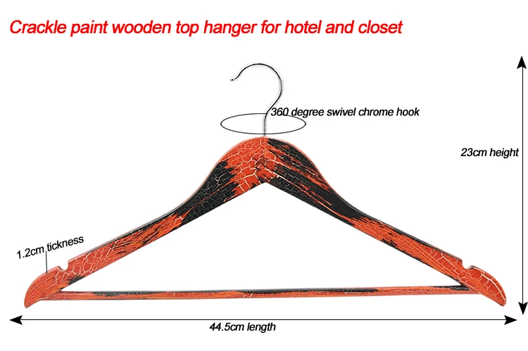 2019 Factory custom cracked wooden coat hanger display for clothes