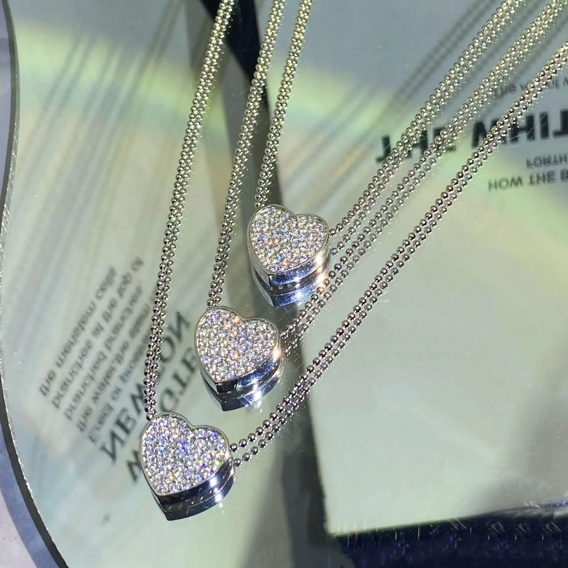 Fine Jewelry KYNL0543 Heart Shape Small Zircon Stone Necklaces For Women, Silver 
Fine Jewelry KYNL0543 Heart Shape Small Zircon Stone Necklaces For Women, Silver