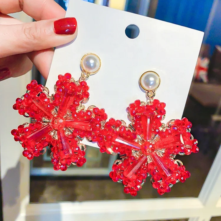 Rhinestone Big Flower Drop Earrings Women Statement Christmas Earring Dangle Party Long Earrings for Women Jewelry, Picture shows
Rhinestone Big Flower Drop Earrings Women Statement Christmas Earring Dangle Party Long Earrings for Women Jewelry, Picture shows